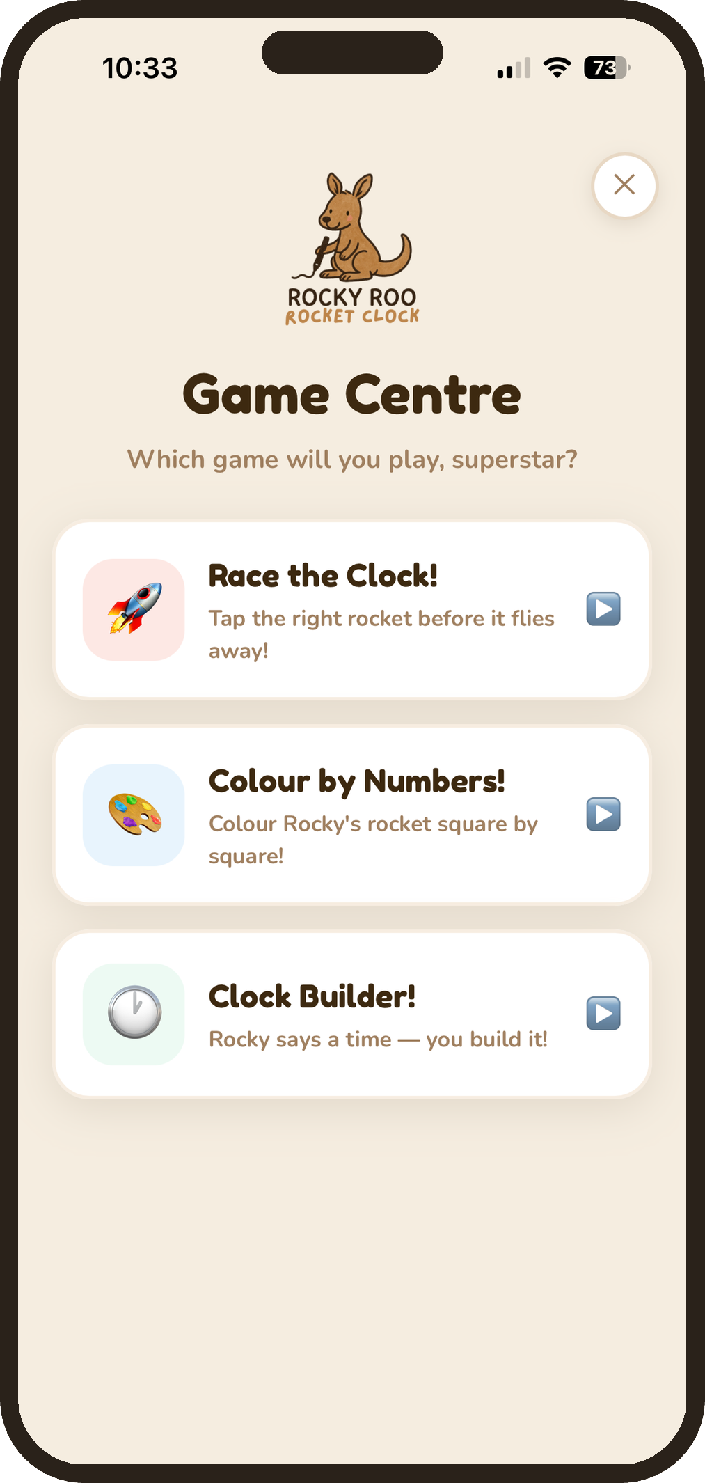 Rocky Roo — game centre
